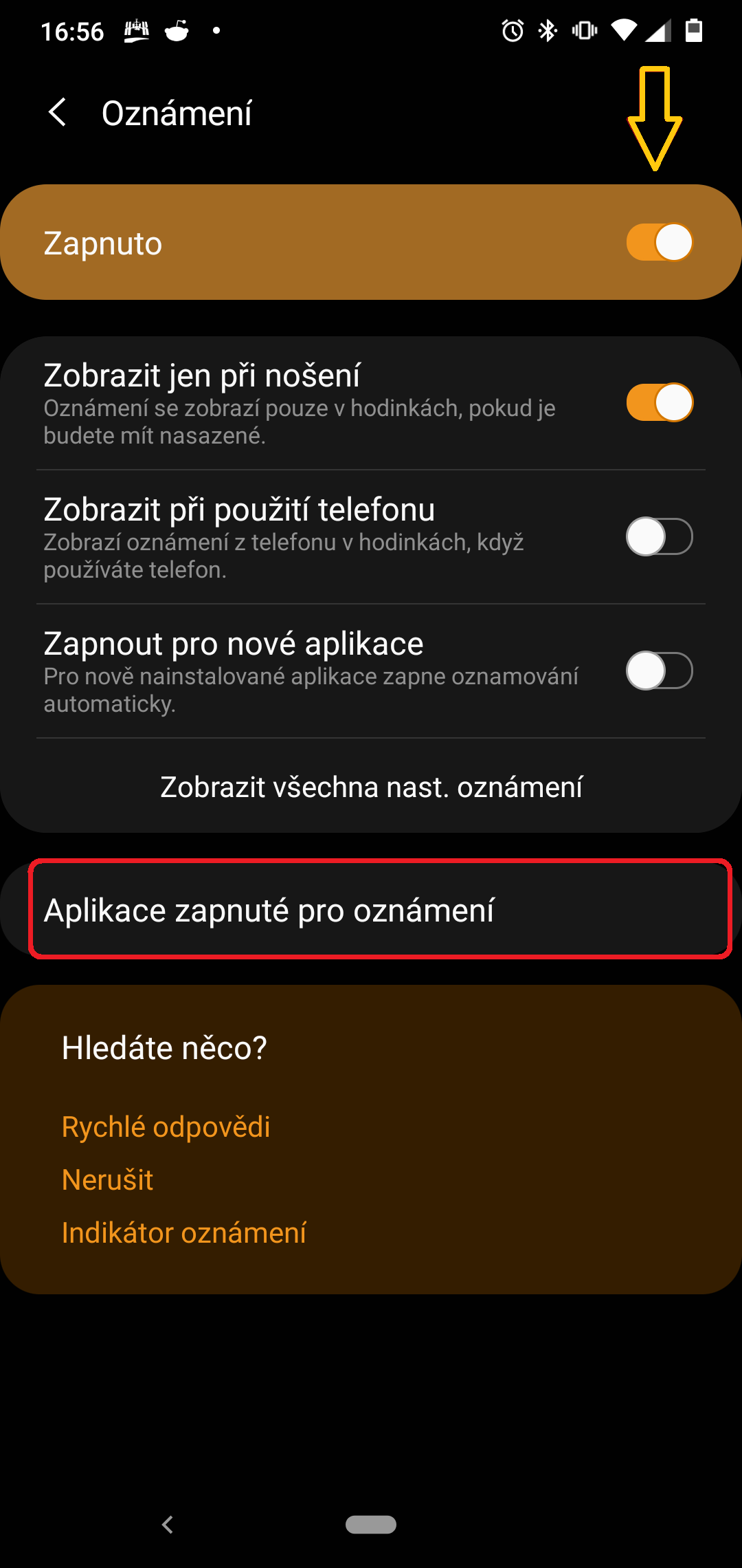 nastaveni oznameni